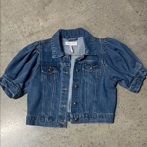 Denim Puff-Sleeve Jean Jacket - Blue